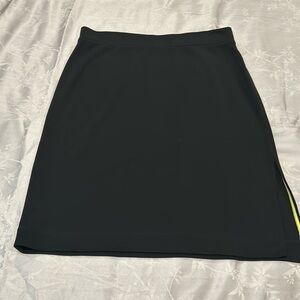 Black unlined side slit skirt by Lida Baday. Large.